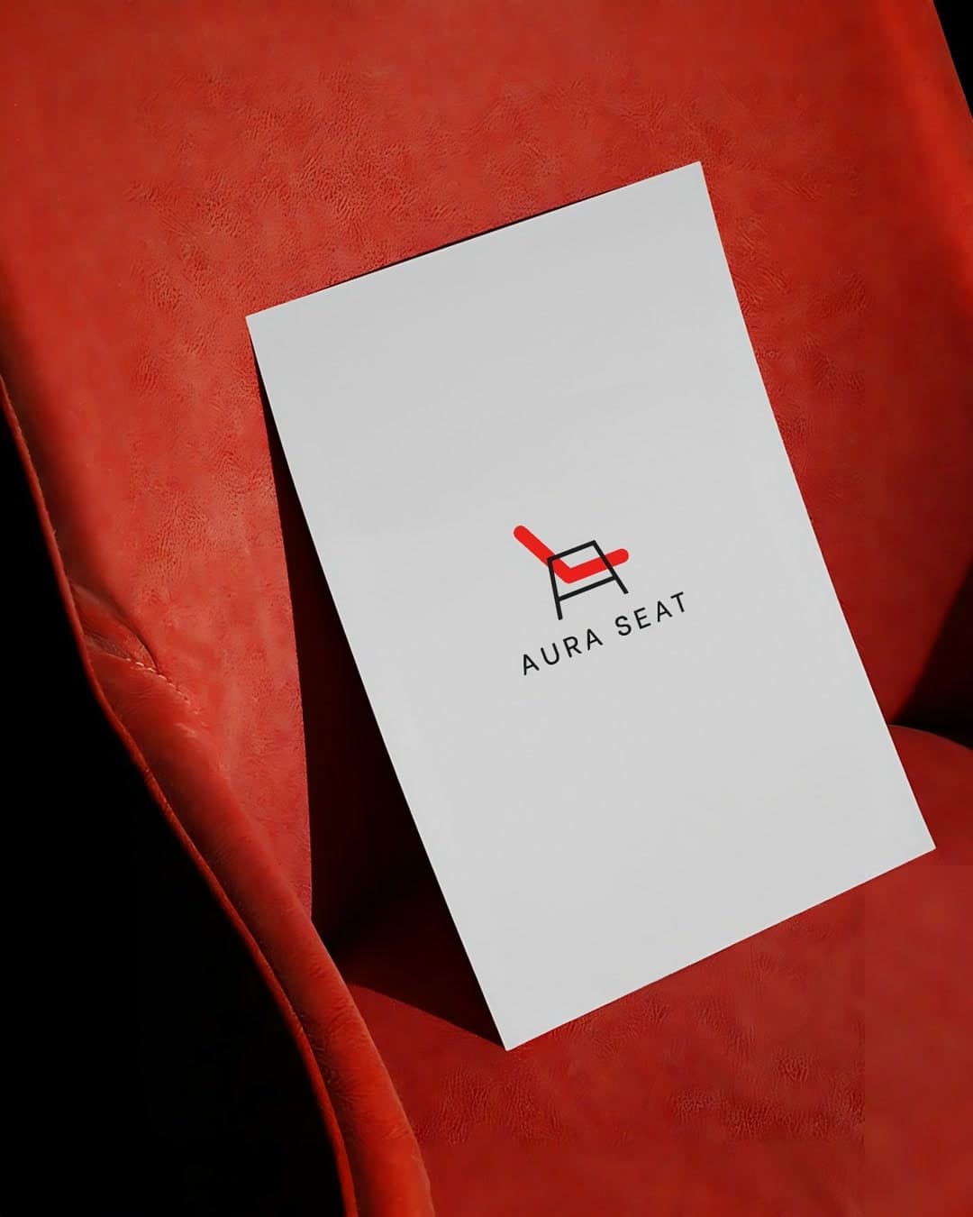 Letterpressed card on a red chair