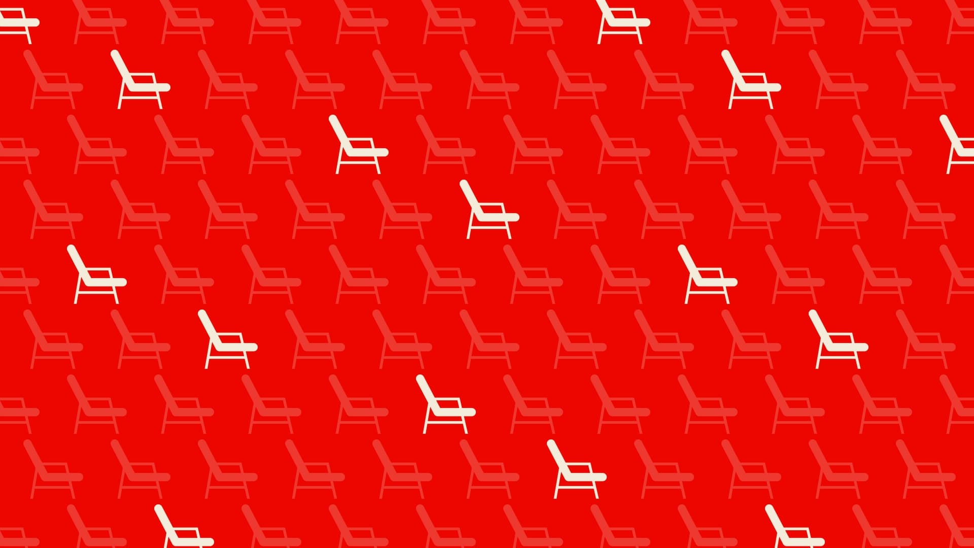 The mark repeating as a pattern on red