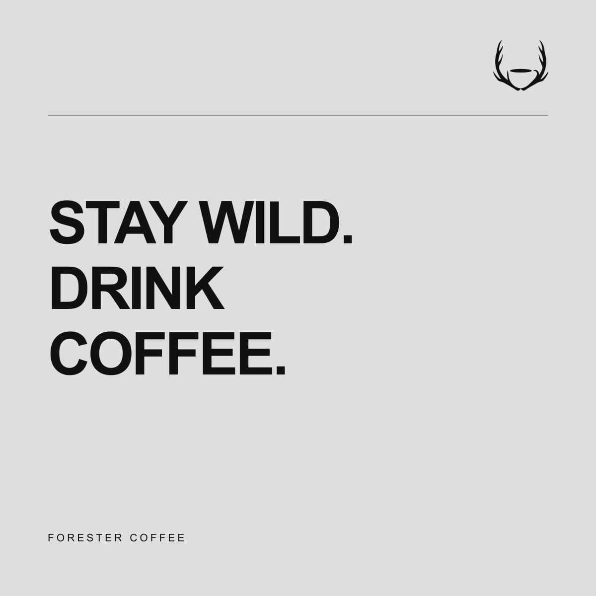 Typographic poster: Stay wild. Drink coffee.