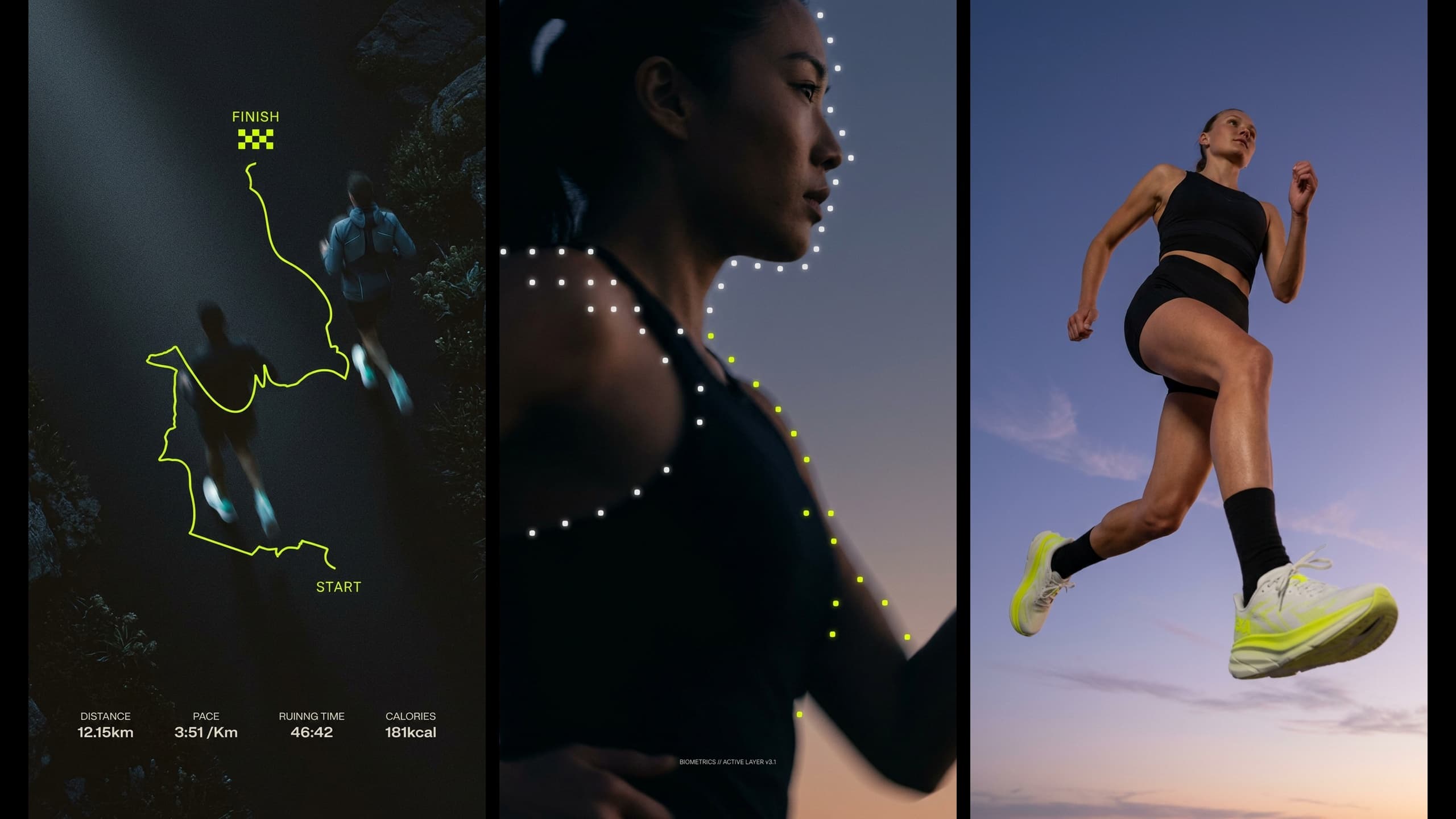 Route map, biometrics and motion
