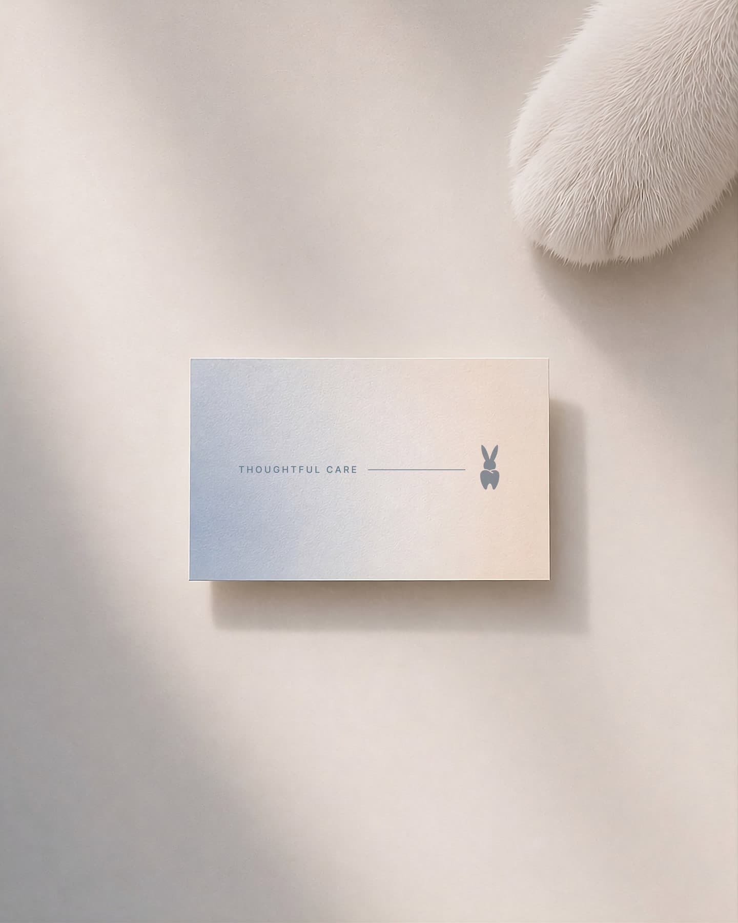 Business card on a soft surface