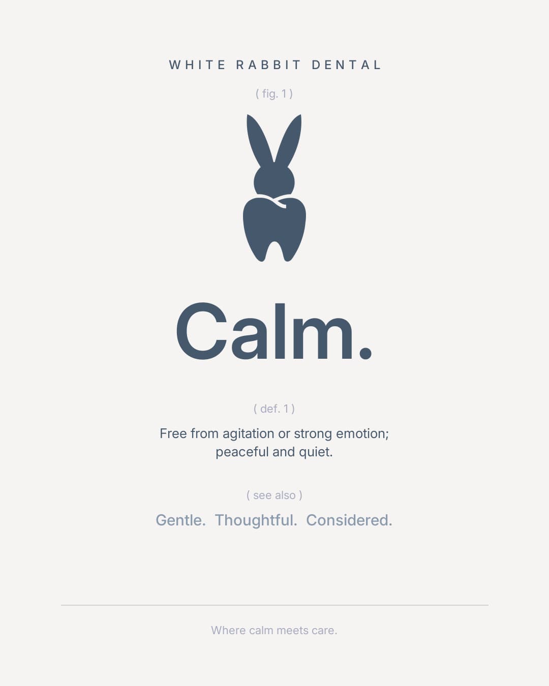 Calm, defined: fig. 1, def. 1 and the three words that sit beside it
