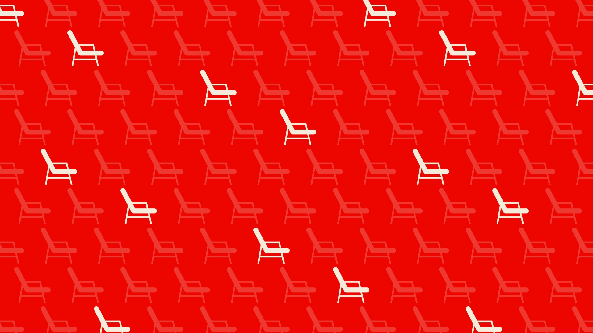 The mark repeating as a pattern on red
