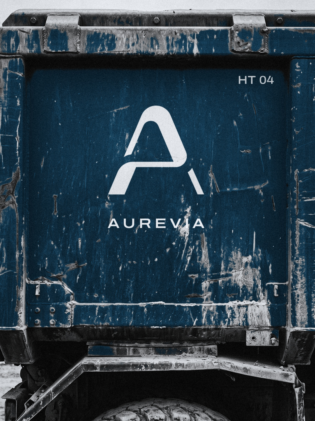 The front of a haul truck with the Aurevia mark.