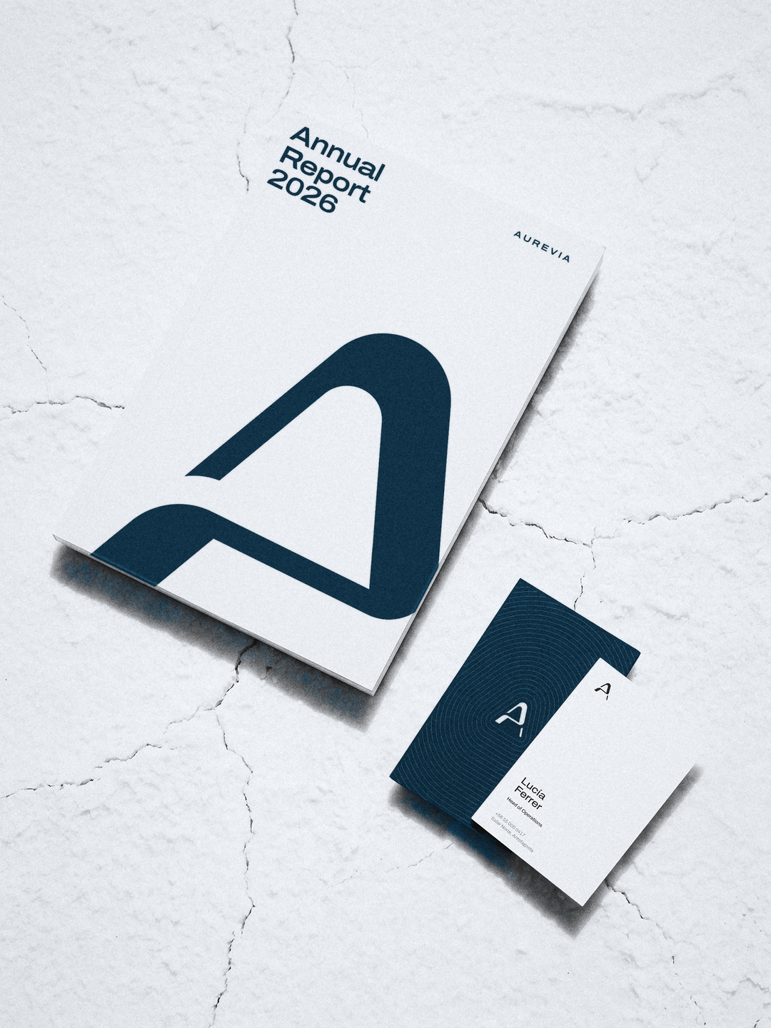 The annual report and business cards.