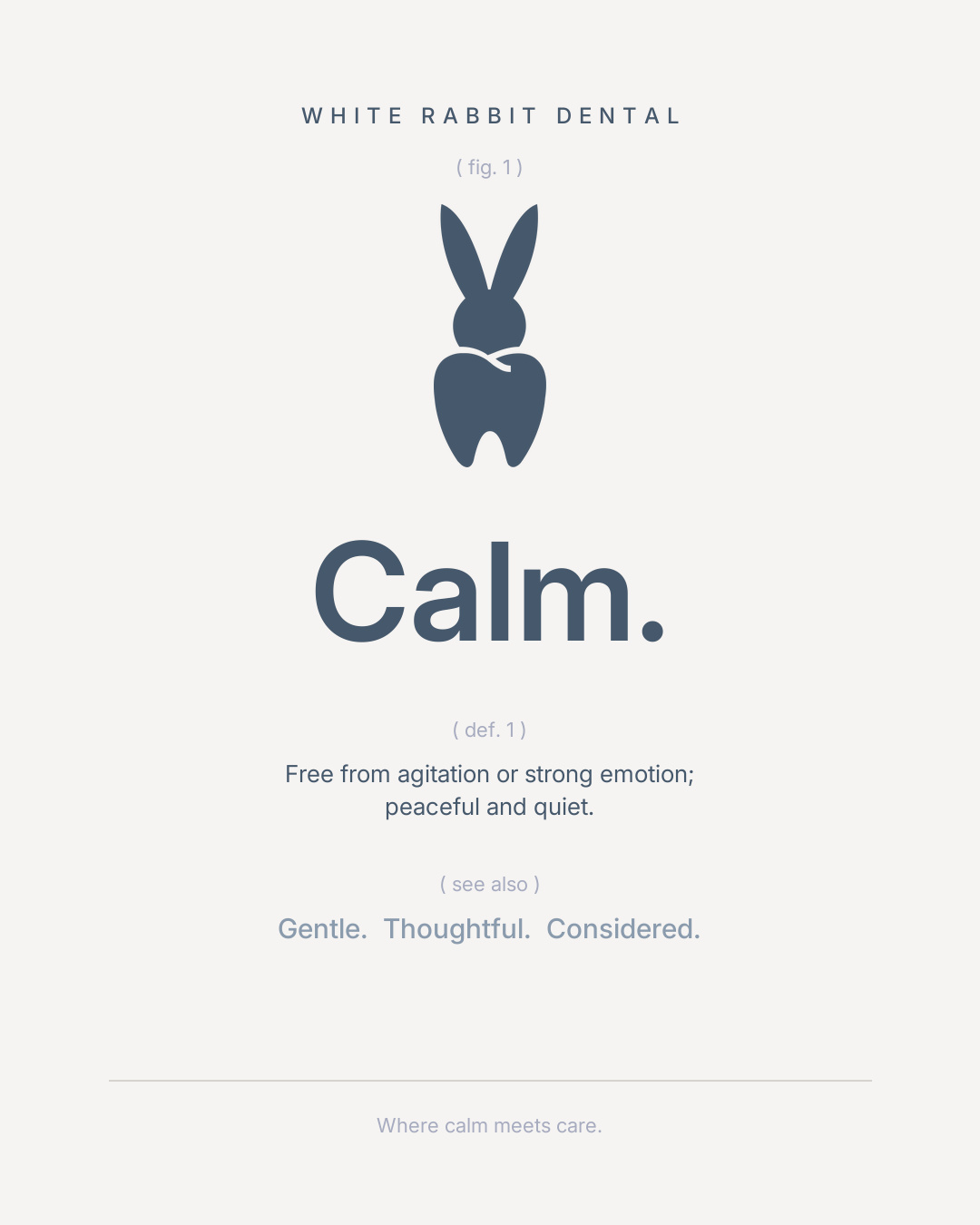 Calm, defined: fig. 1, def. 1 and the three words that sit beside it